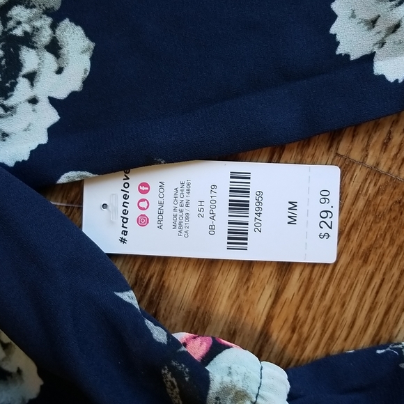 (M) NWT Ardene Floral Print Cold Shoulder Dress Summer Bohemian Indie Vacation - Picture 7 of 13